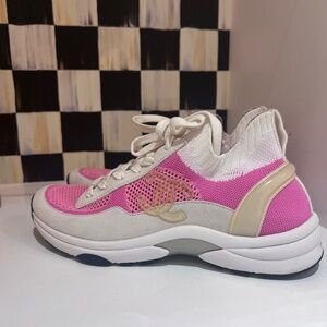 CHANEL Pink and White Women's Sneakers